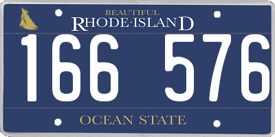 RI license plate 166576