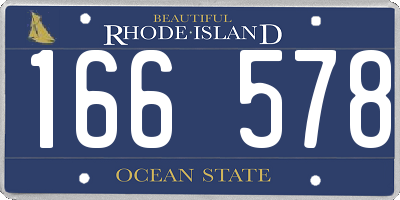 RI license plate 166578