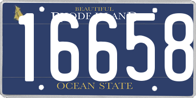 RI license plate 16658