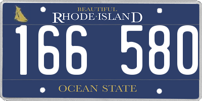 RI license plate 166580