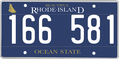 RI license plate 166581