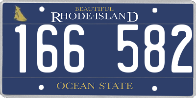 RI license plate 166582
