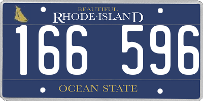 RI license plate 166596