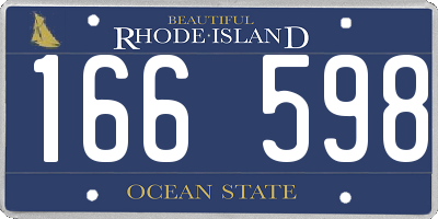 RI license plate 166598