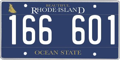RI license plate 166601