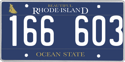 RI license plate 166603