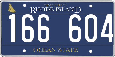RI license plate 166604