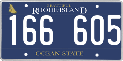 RI license plate 166605