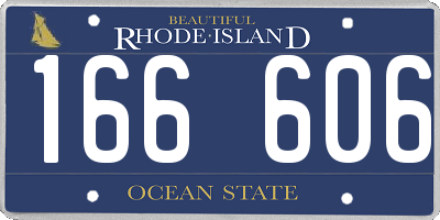 RI license plate 166606