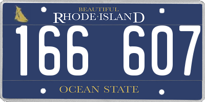 RI license plate 166607