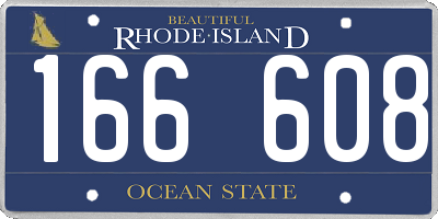 RI license plate 166608