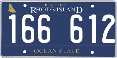 RI license plate 166612