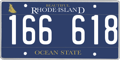 RI license plate 166618