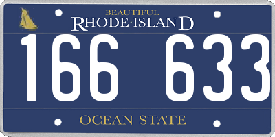 RI license plate 166633