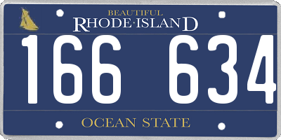 RI license plate 166634