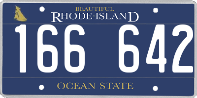 RI license plate 166642