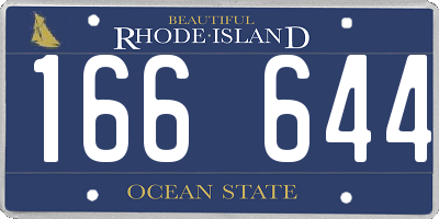 RI license plate 166644