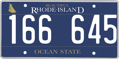 RI license plate 166645