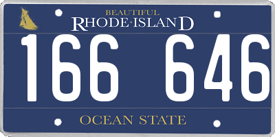 RI license plate 166646