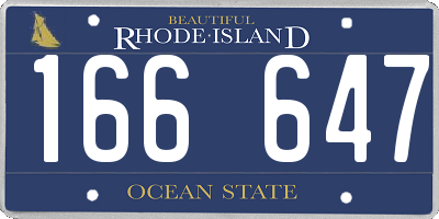 RI license plate 166647
