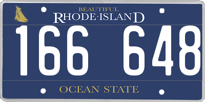 RI license plate 166648