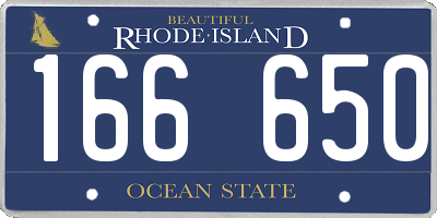 RI license plate 166650