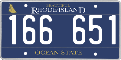 RI license plate 166651