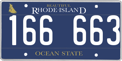 RI license plate 166663
