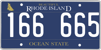 RI license plate 166665
