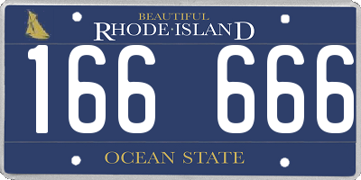 RI license plate 166666