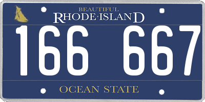 RI license plate 166667