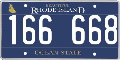 RI license plate 166668