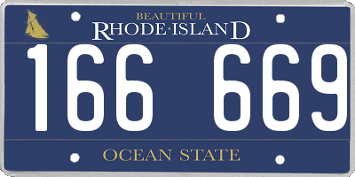 RI license plate 166669