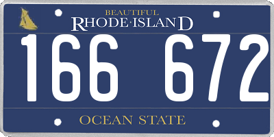RI license plate 166672