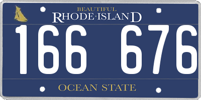 RI license plate 166676