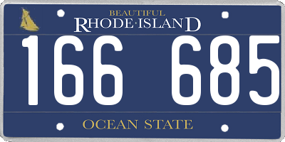 RI license plate 166685