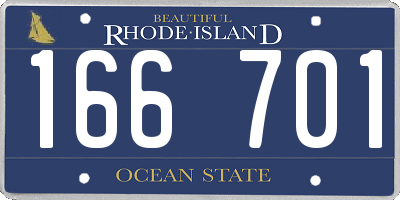 RI license plate 166701