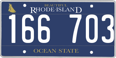RI license plate 166703