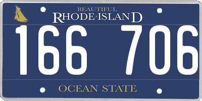 RI license plate 166706