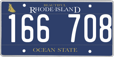 RI license plate 166708