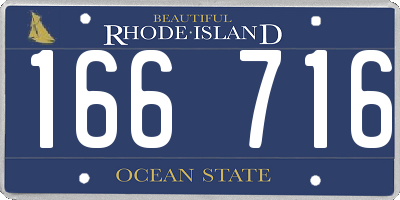 RI license plate 166716