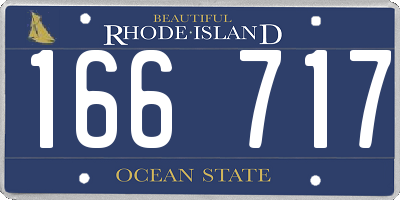 RI license plate 166717