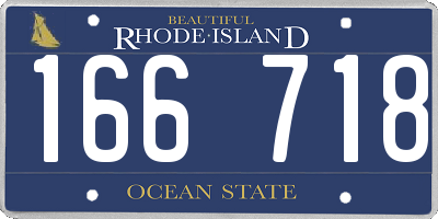 RI license plate 166718