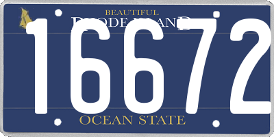 RI license plate 16672