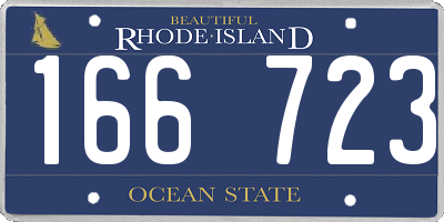 RI license plate 166723