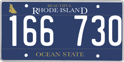 RI license plate 166730