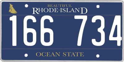 RI license plate 166734