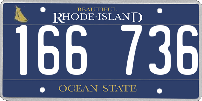 RI license plate 166736
