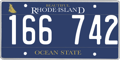 RI license plate 166742