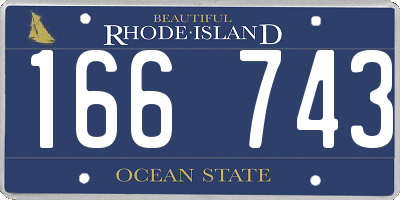 RI license plate 166743